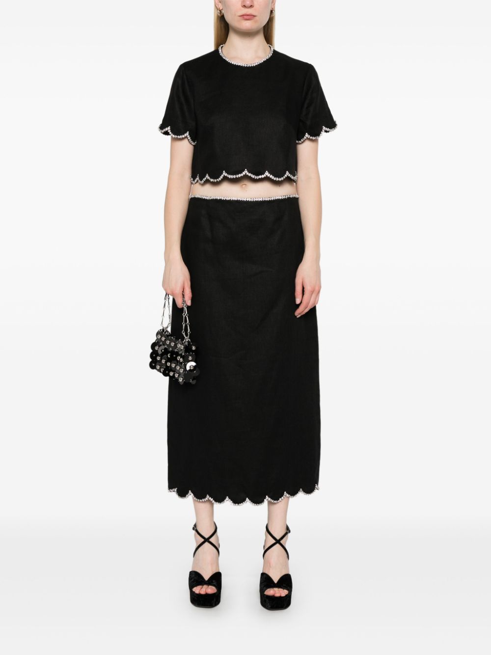 ZIMMERMANN Crush midi-rok - Zwart