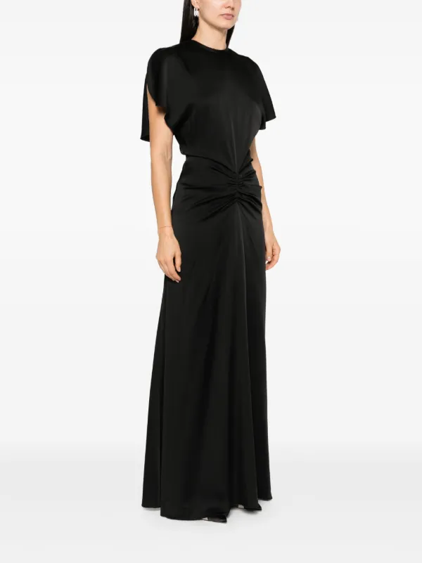 関税送料込Victoria Beckham Gathered Waist Dress Gathered Waist Midi Dress In Black | Designer Dresses