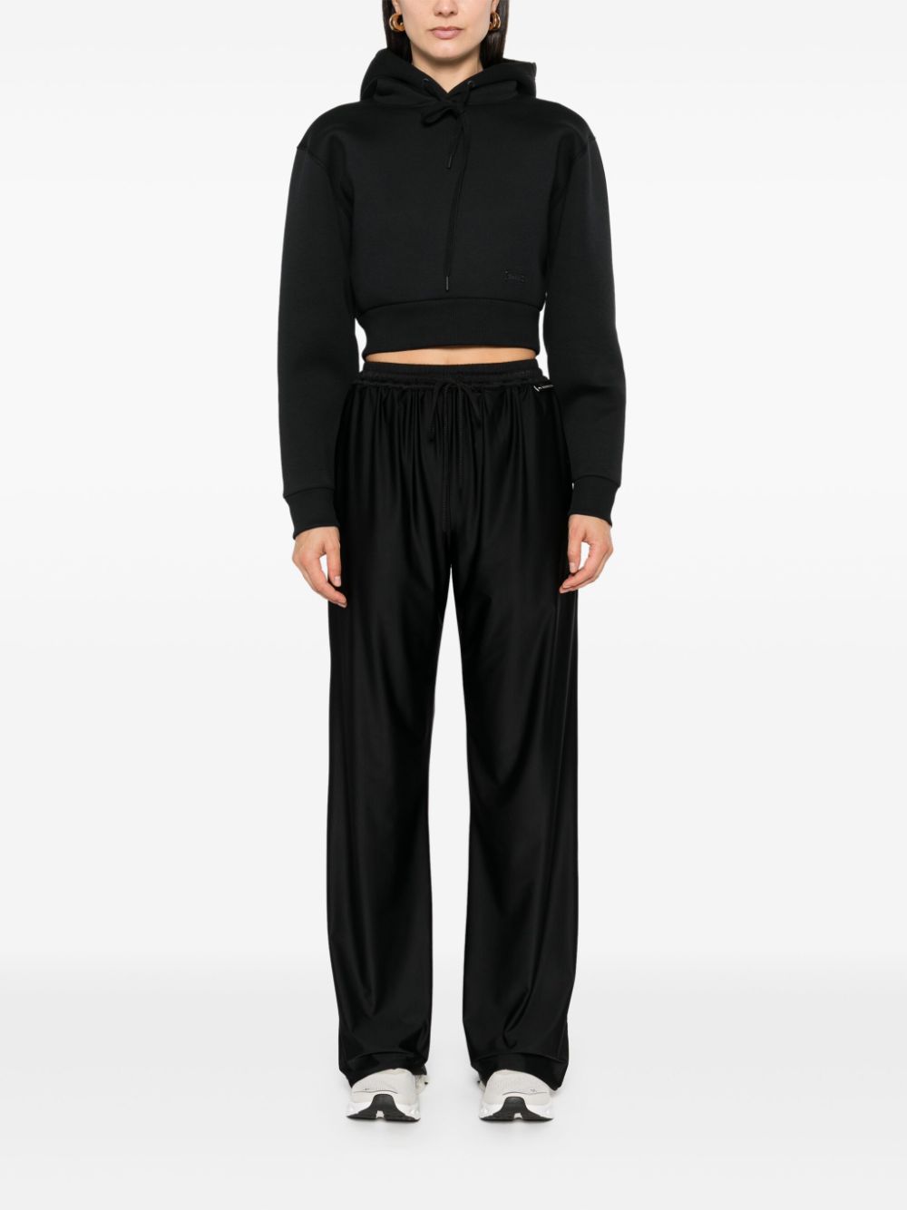 Victoria Beckham cropped hoodie - Zwart