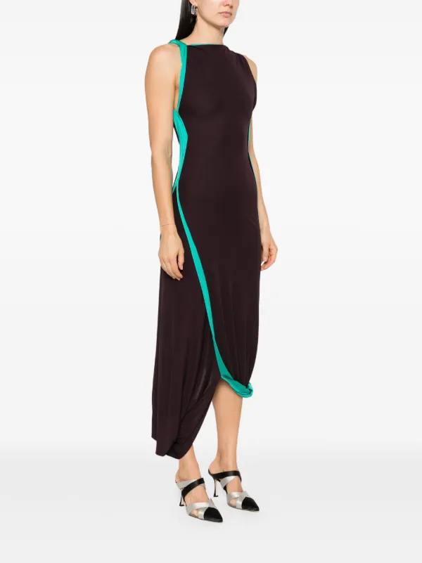 Victoria Beckham side-stripe Maxi Dress | Brown | FARFETCH