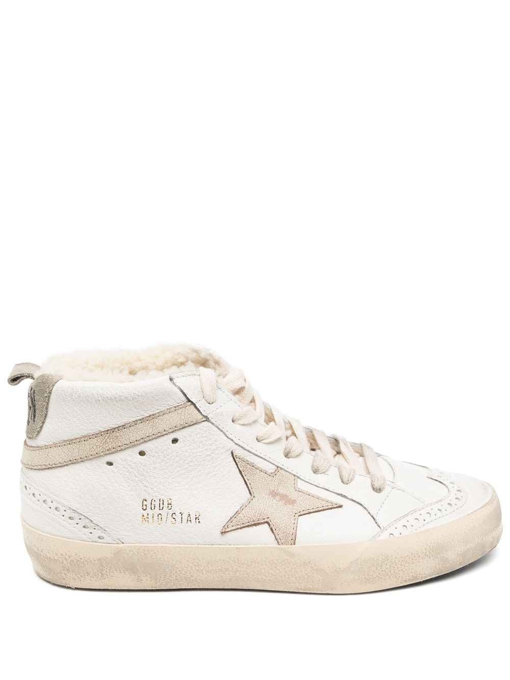 Golden Goose Mid Star Nappa upper shiny sneakers White