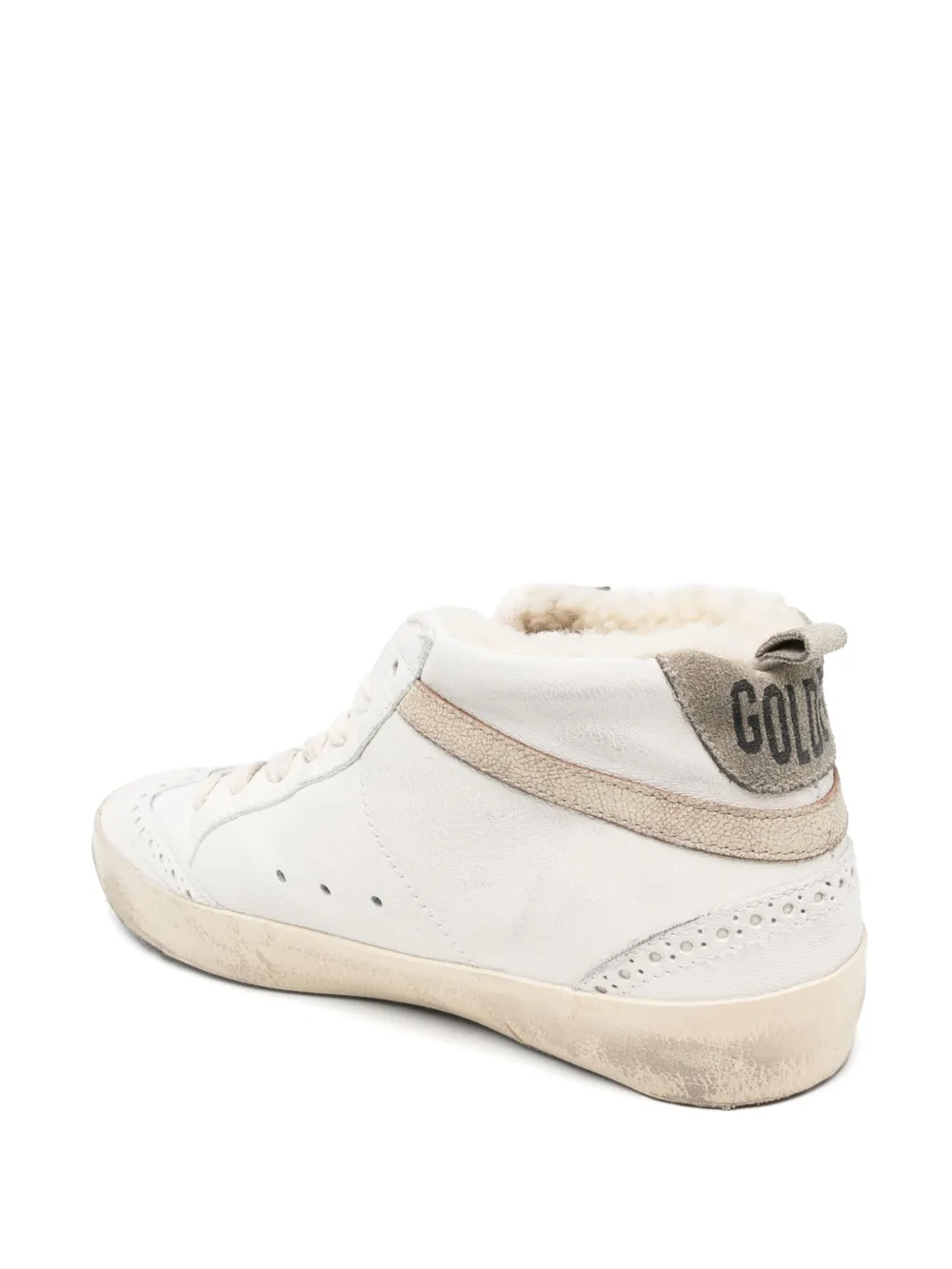 Golden Goose Mid Star Nappa upper shiny sneakers White