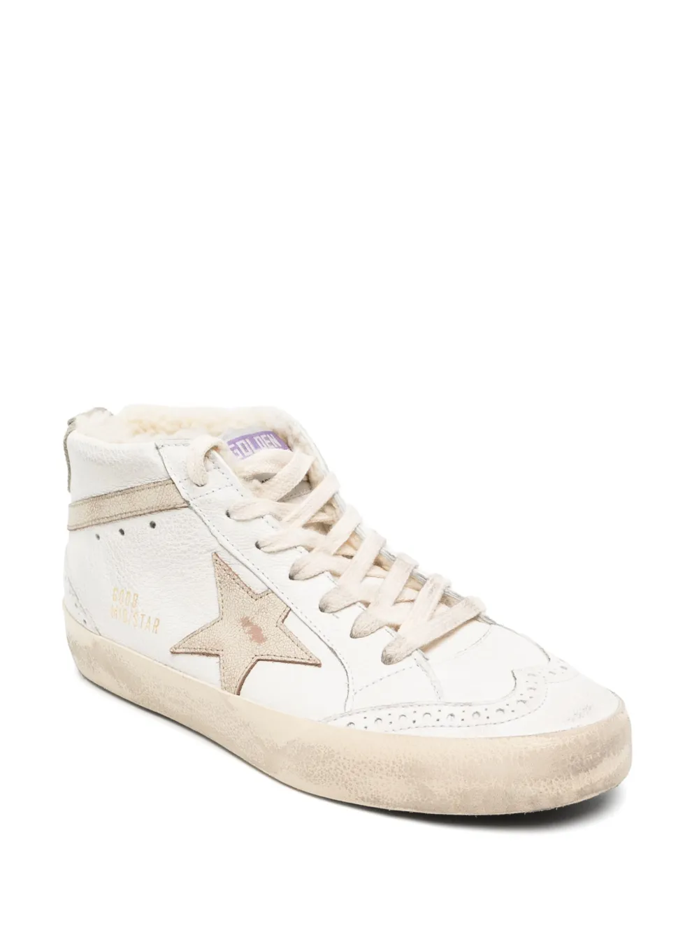 Golden Goose Mid Star Nappa Upper glanzende sneakers - Wit