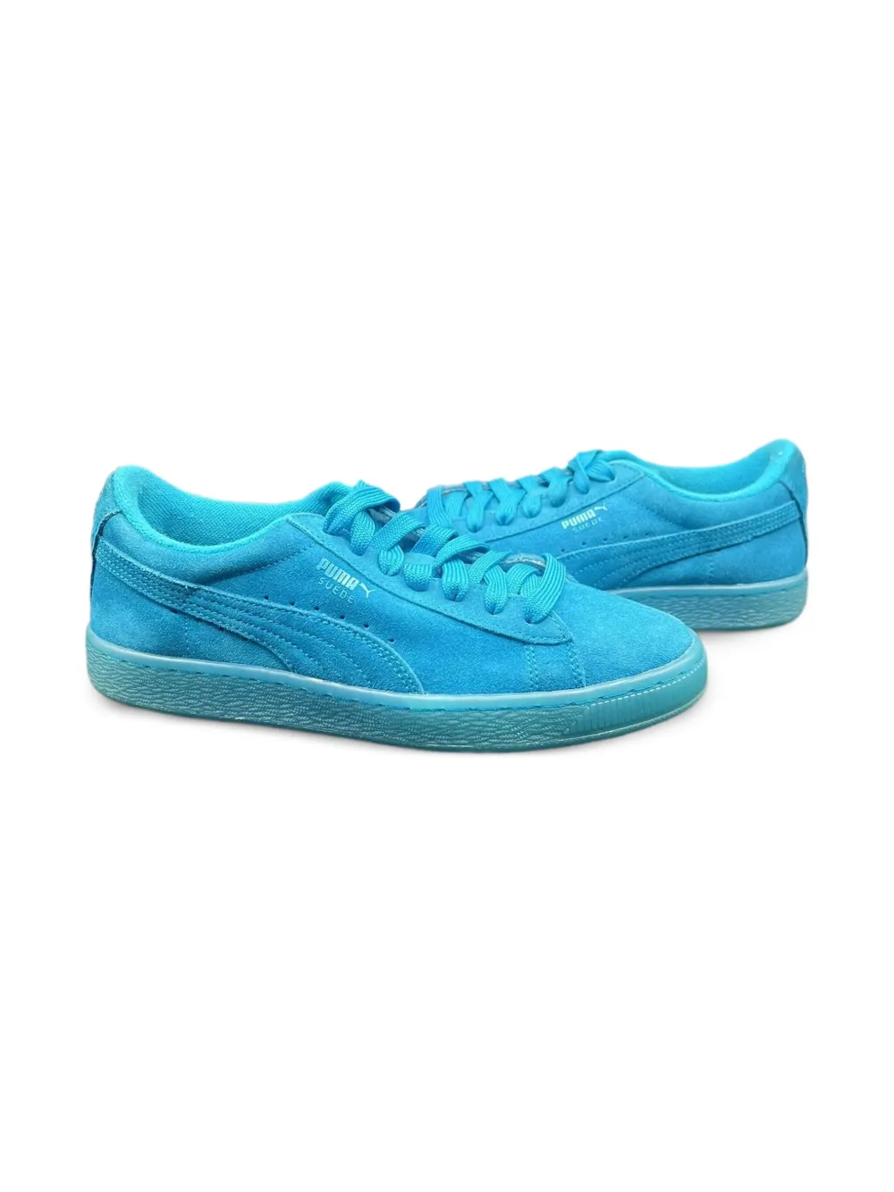 Puma Kids Iced Fluo Atomic Blue suède sneakers - Blauw