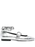 Maje metallic-effect ballet flats - Silver