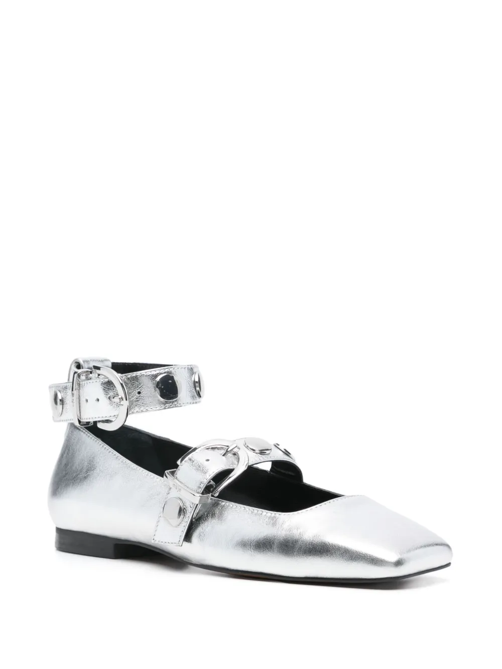 Maje Ballerina's met metallic-effect - Zilver