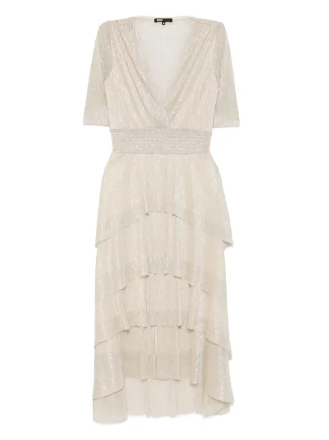 Maje metallic ruffled midi dress