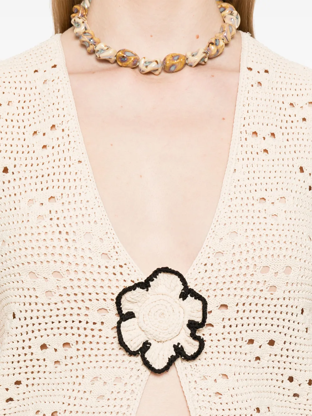 SANDRO Gehaakte top Beige