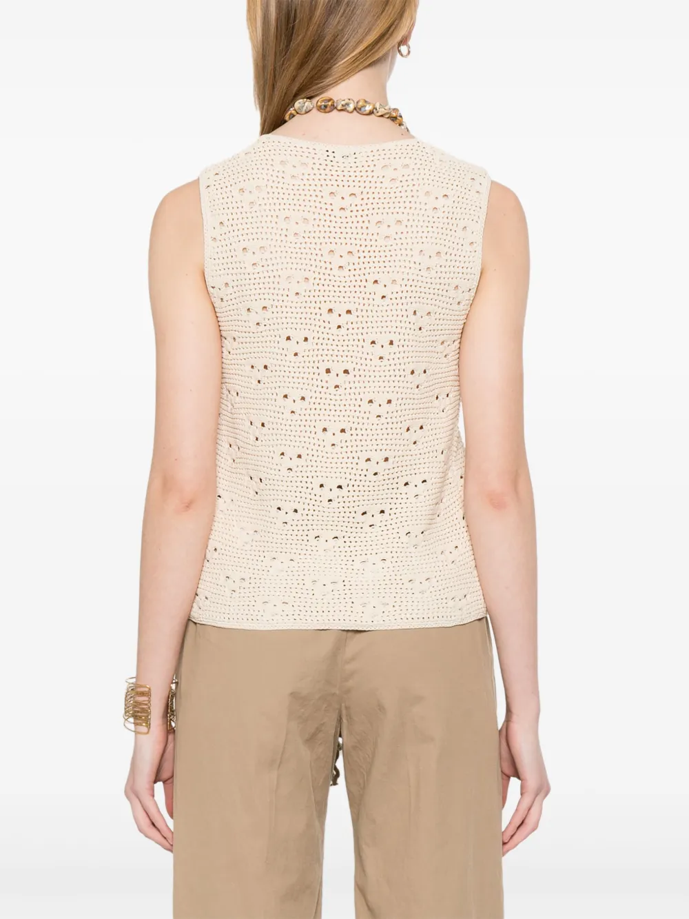 SANDRO Gehaakte top Beige
