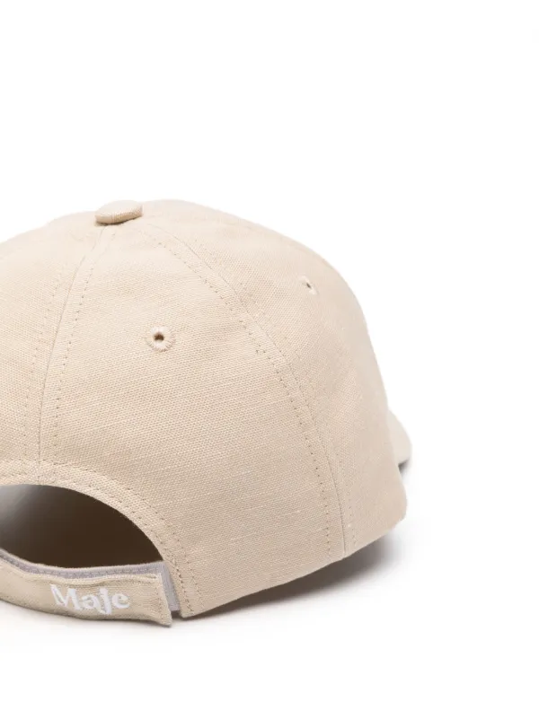 【関税 送料無料】maje ロゴ ベースボールキャップ Maje Cotton Cap | Neutrals | FARFETCH