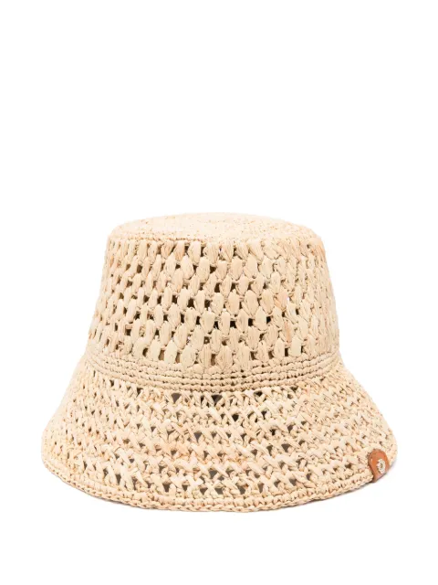 Maje interwoven-raffia bucket hat