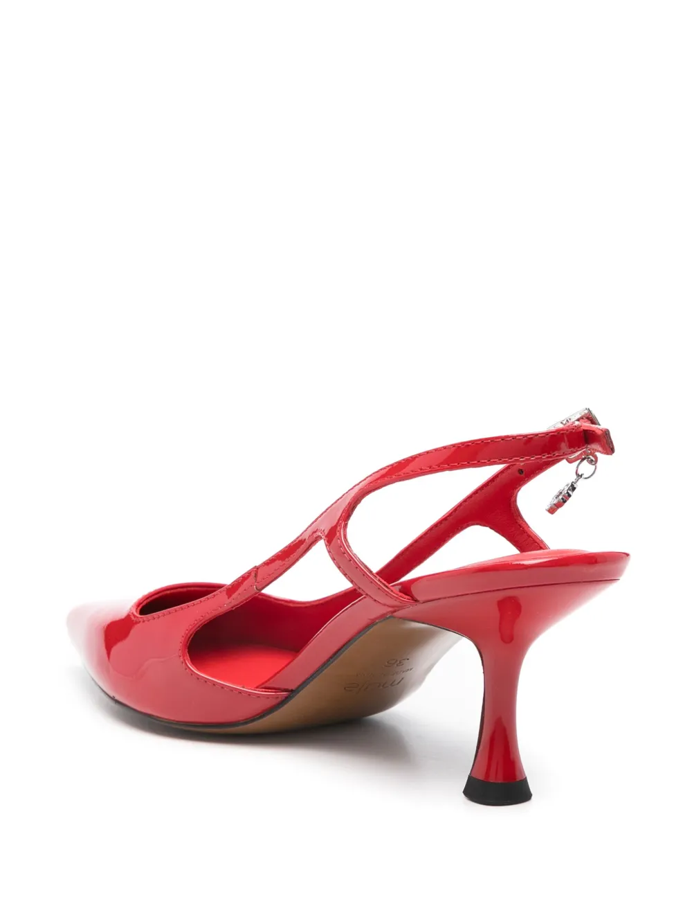 Maje 70 mm lakleren slingback pumps Rood