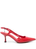 Maje 70mm patent- leather slingback pumps - Red