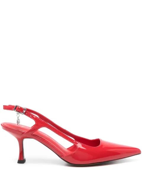 Maje zapatillas de charol con tira trasera y tacón de 70mm