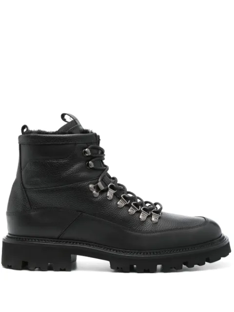 BOSS grained leather boots