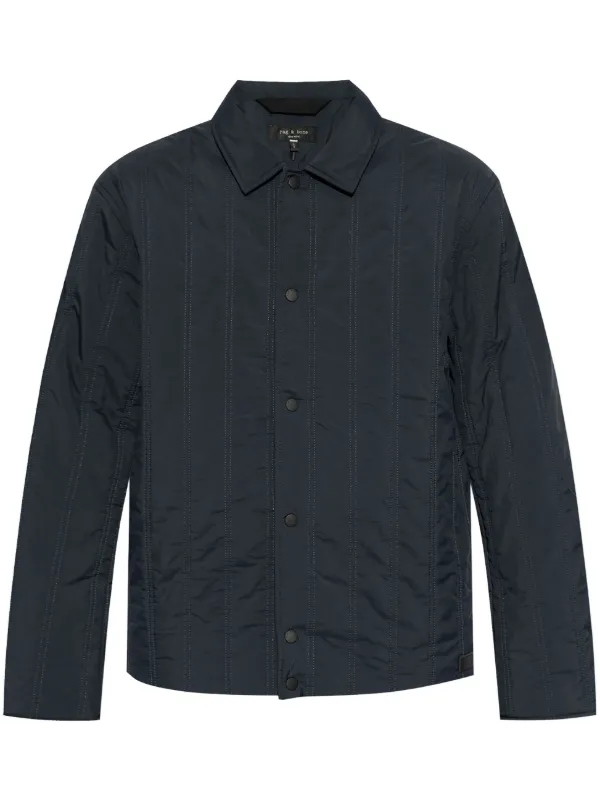 Rag Bone Vertical Stripe Jacket Blue FARFETCH ID