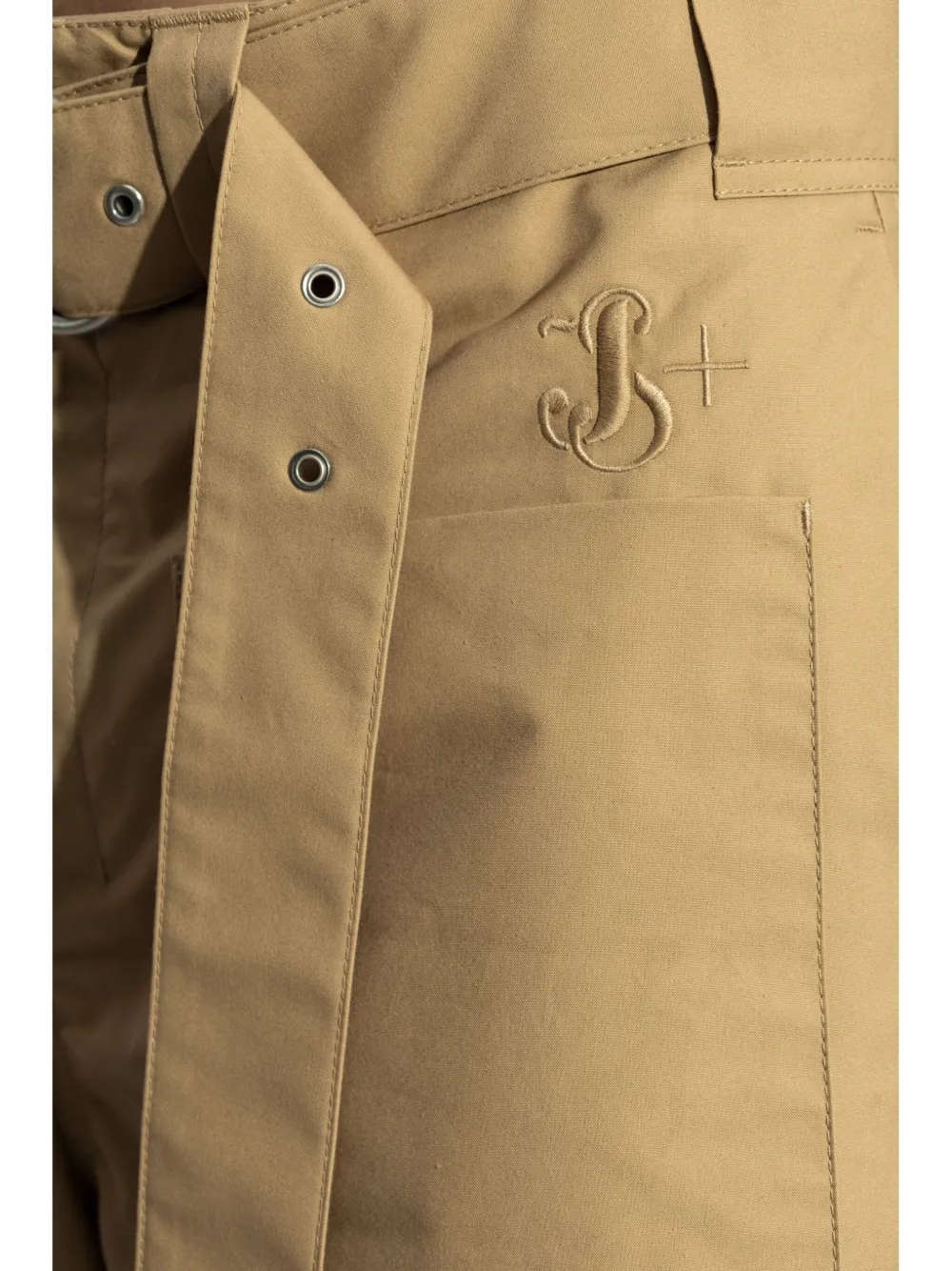 Jil Sander Katoenen trainingsbroek met geborduurd logo Beige