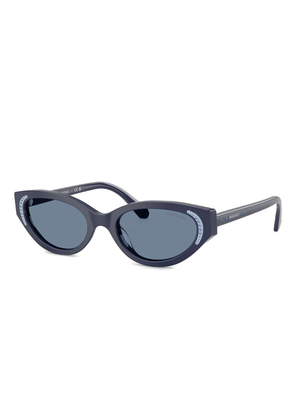 Swarovski Eyewear Zonnebril met cat-eye montuur en kristallen - Blauw