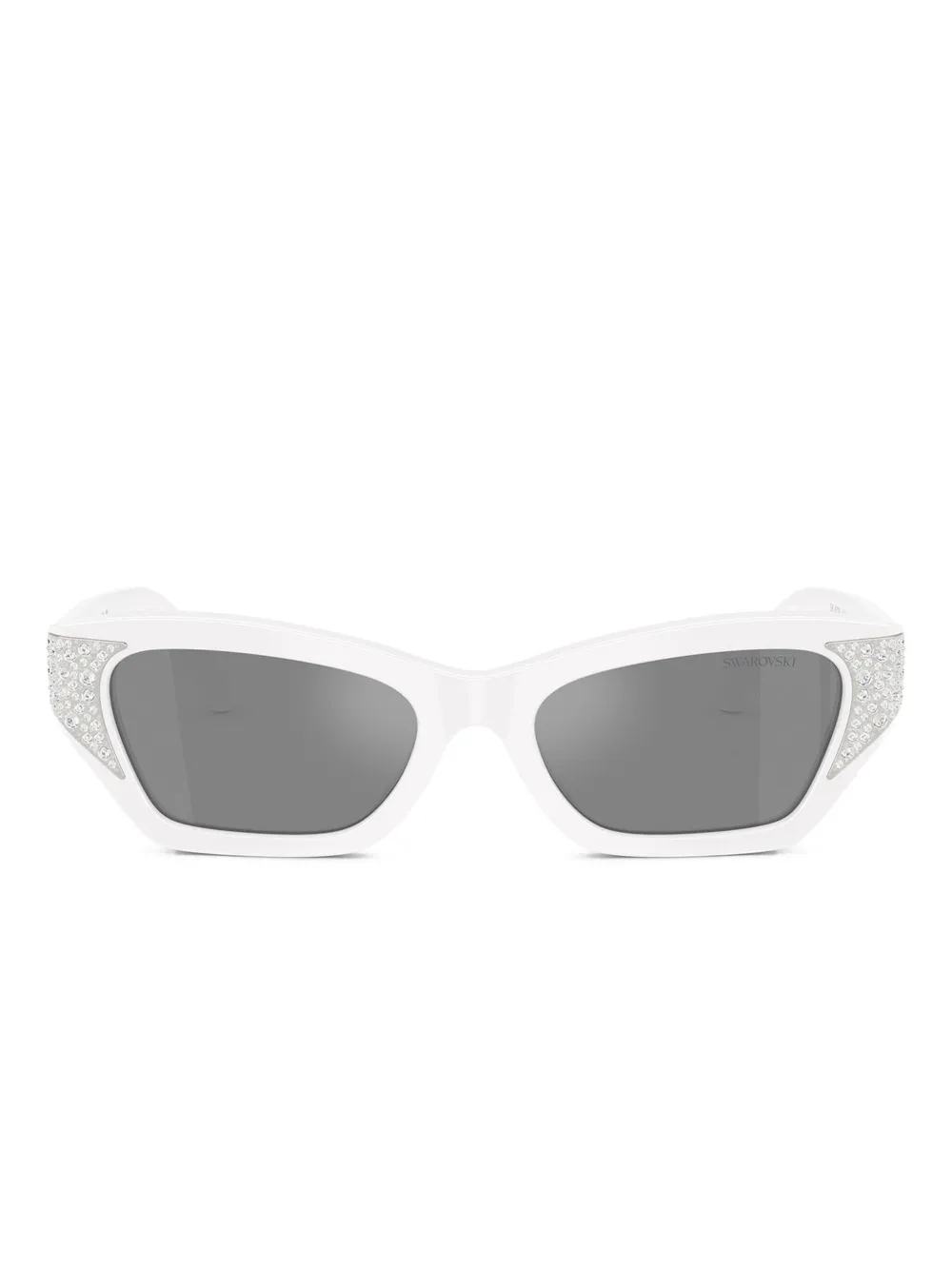 Swarovski Eyewear Cat-Eye-Sonnenbrille mit Kristallen - Weiß