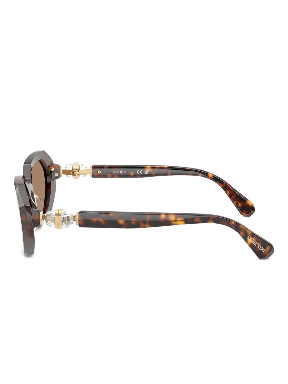 Swarovski Eyewear Zonnebril met geometrisch montuur en kristallen Bruin