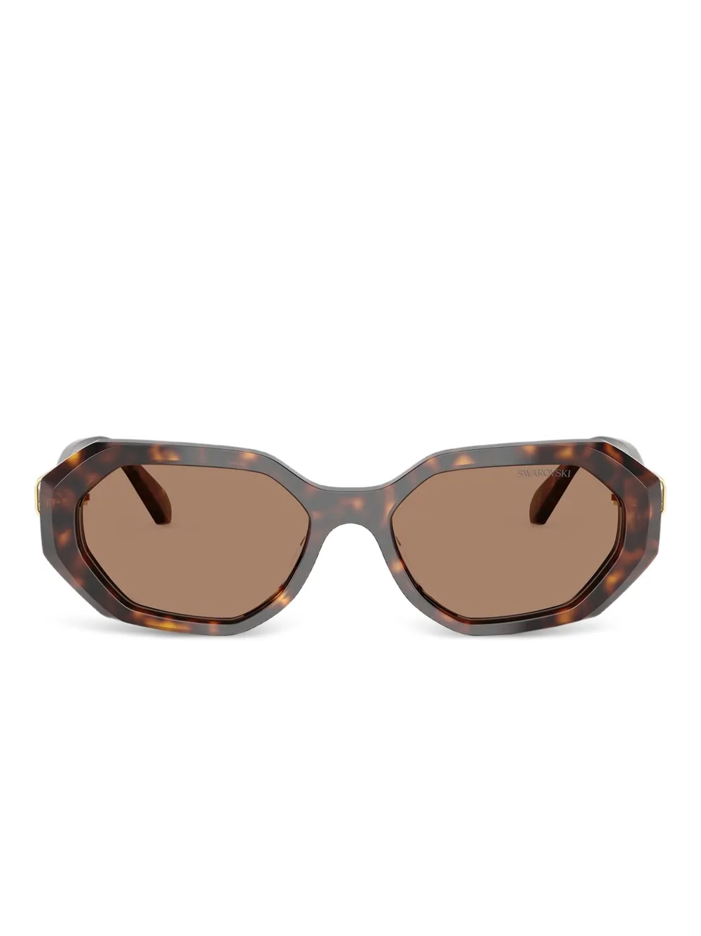 Swarovski Eyewear Occhiali da sole geometrici con cristalli - Marrone