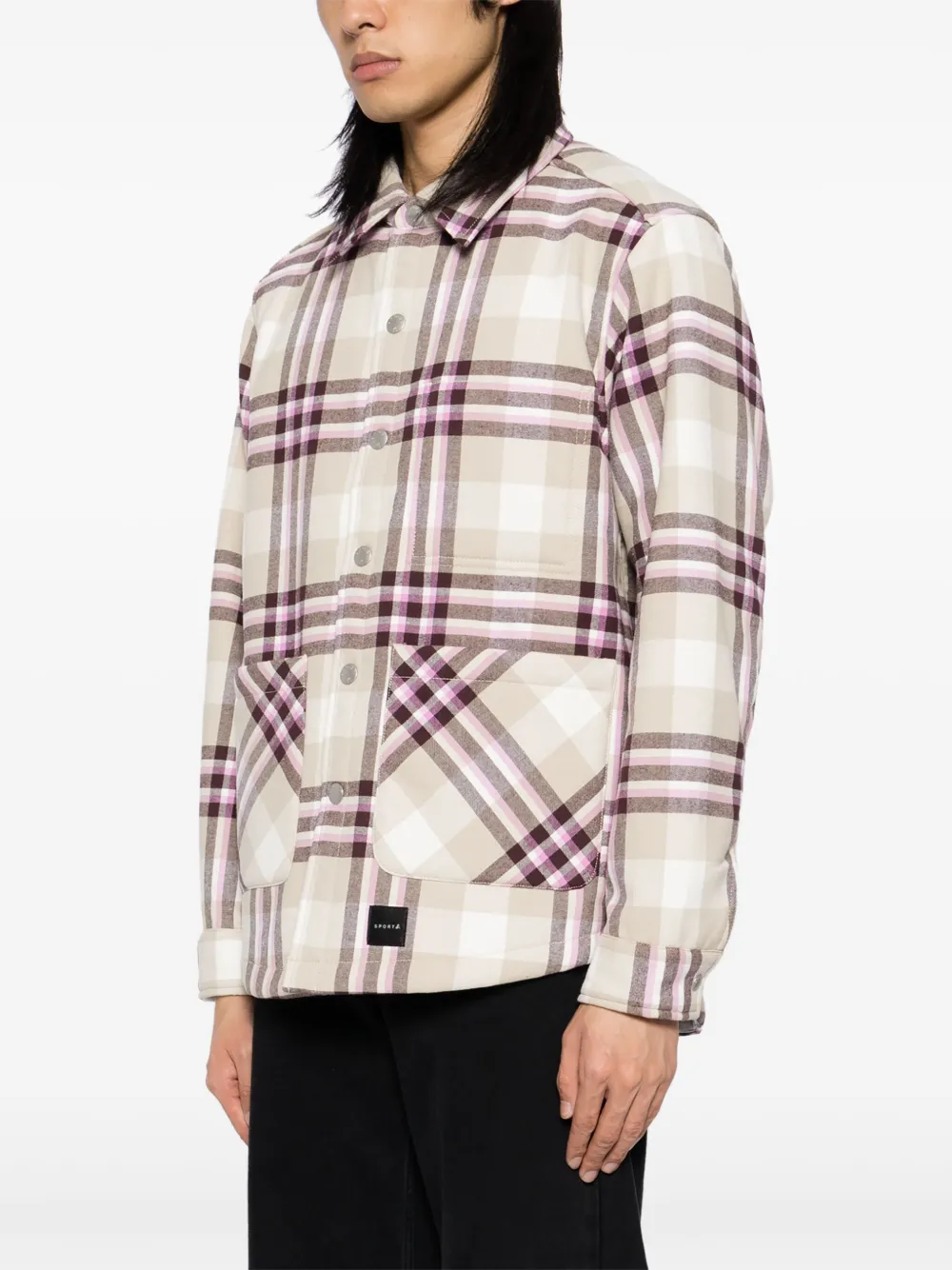 SPORT b. by agnès b. Geruit shirtjack Beige