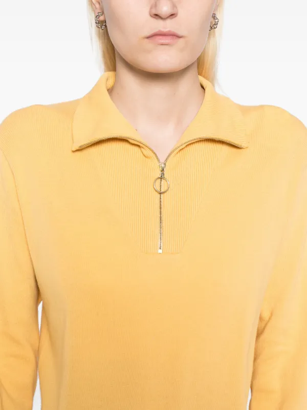 Agnès b. Half Front Zip Fastening Jumper | Orange | FARFETCH