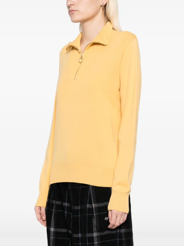 Agnès b. Half Front Zip Fastening Jumper | Orange | FARFETCH