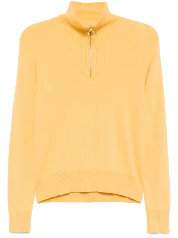 Agnès b. Half Front Zip Fastening Jumper | Orange | FARFETCH