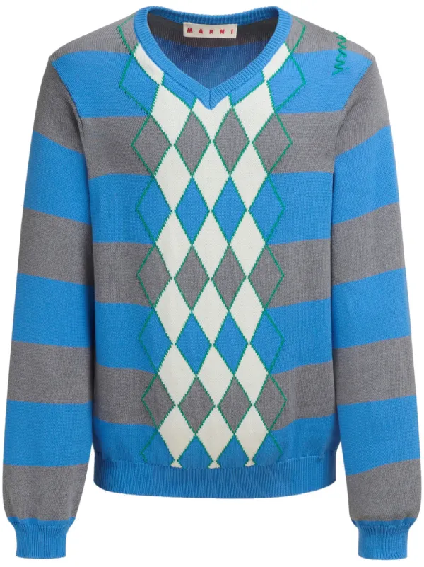 24AW MARNI Argyle Sweater モヘアアーガイル セーター Marni Knitwear