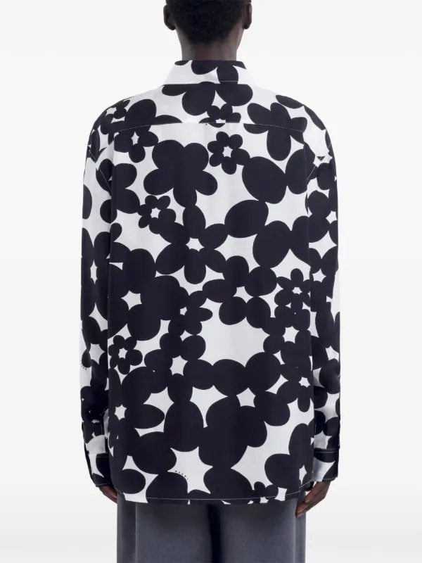 Marni Floral Print Shirt | Black | FARFETCH