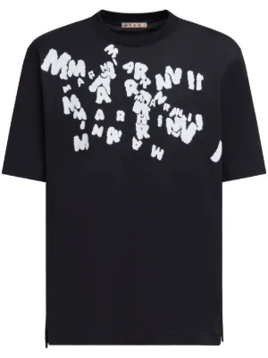 Ih Nom Uh Nit graphic-print Cotton T-shirt | Black | FARFETCH JO