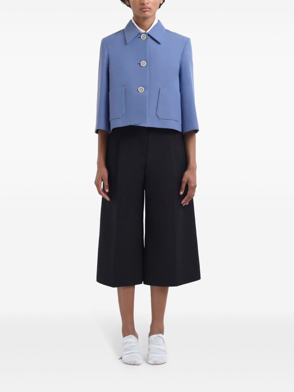 Marni Katoenen cropped jack - Blauw