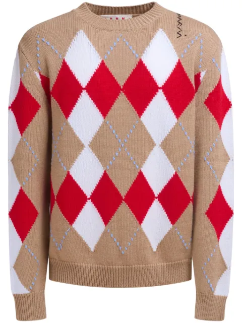 Marni argyle intarsia-knit jumper