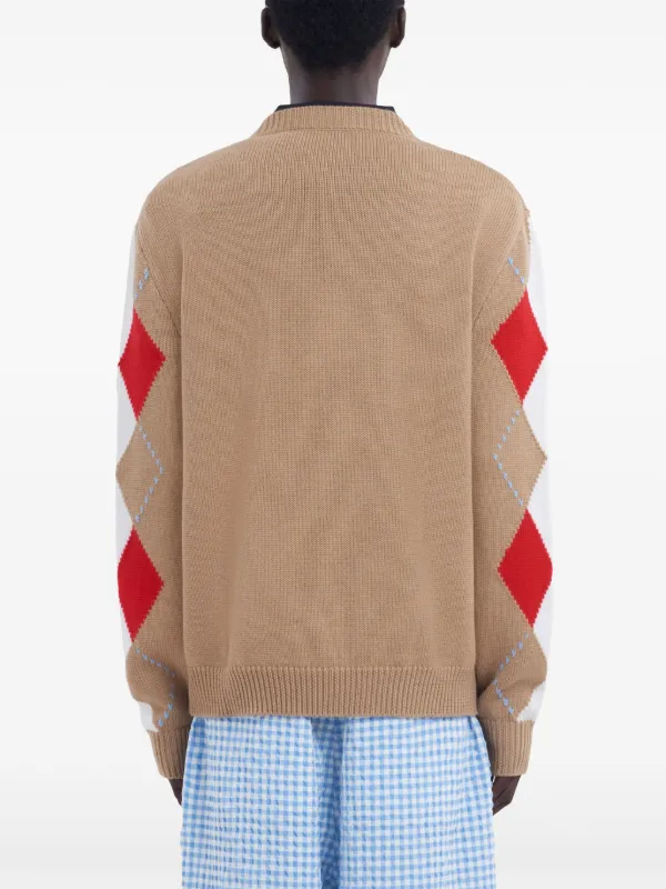 Marni アーガイル セーター | ニュートラル | FARFETCH JP