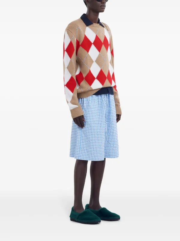Marni アーガイル セーター | ニュートラル | FARFETCH JP