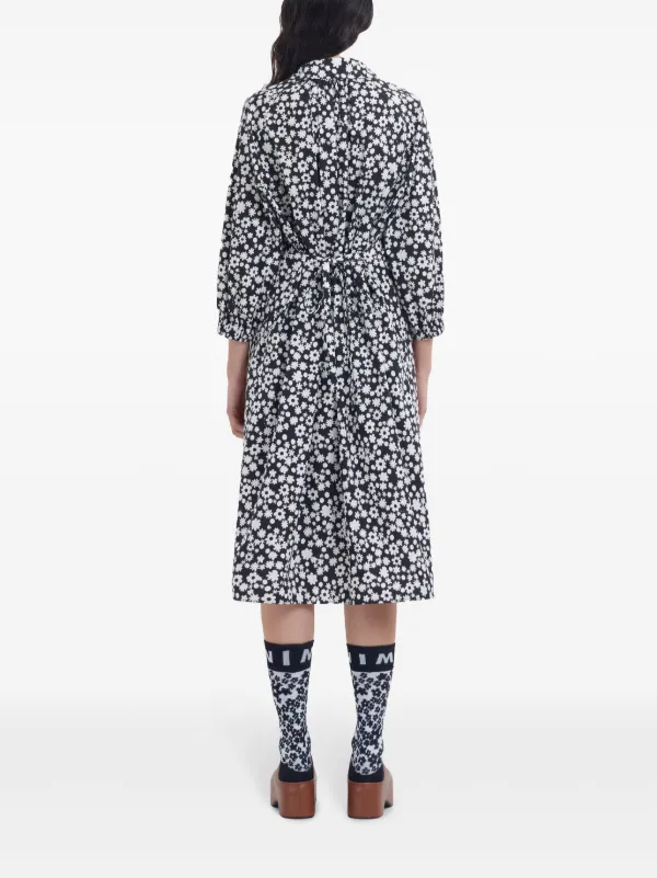 ★MARNI★ Floral Print One Piece Black ABMA0921A1UTV922LPN99 Marni floral-print Midi Dress | Black | FARFETCH