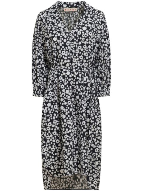 Marni floral-print midi dress Women