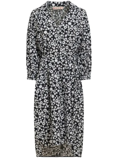 Robe mi-longue à fleurs - Marni - Modalova