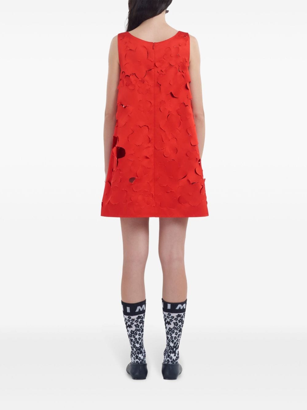 Shop Marni Textured-finish Mini Dress In Red