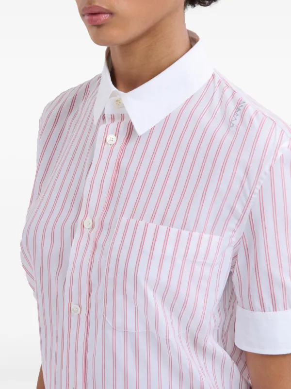 Marni Striped Cotton Shirt | Red | FARFETCH
