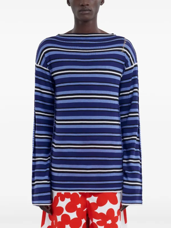 Marni ストライプ セーター | ブルー | FARFETCH JP Marni ストライプ セーター | ブルー | FARFETCH JP
