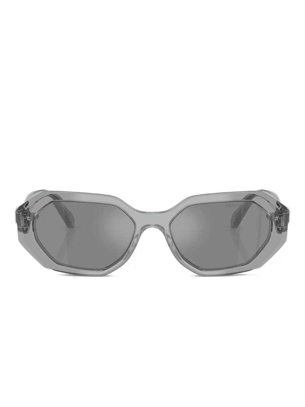 Swarovski Eyewear Occhiali da sole sgeometrici con decorazione - Grigio