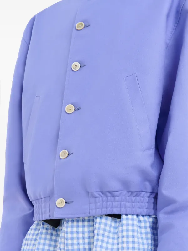Marni logo-embroidered Hooded Jacket | Purple | FARFETCH