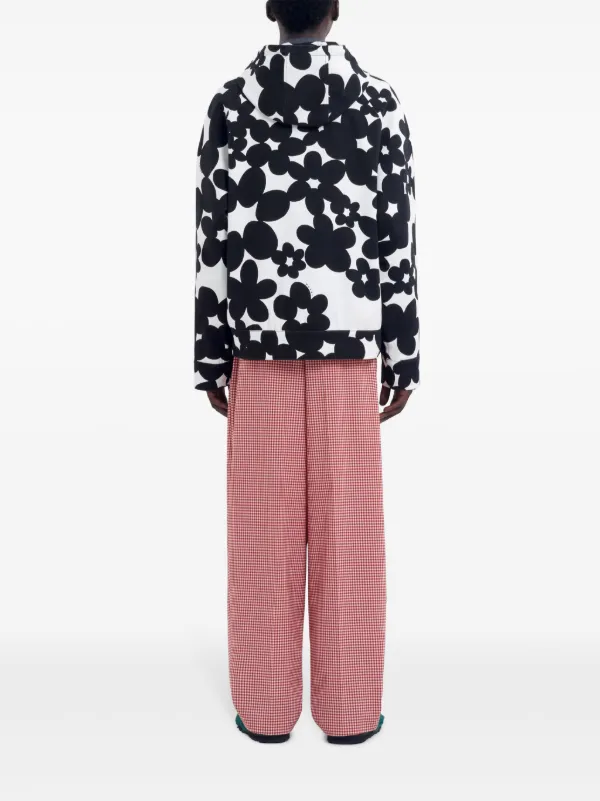 パーカー・フーディ MARNI SS25 HOODIE (FUMU0137X0 UTC27500N62) Marni floral-print Cotton Hoodie | Black | FARFETCH