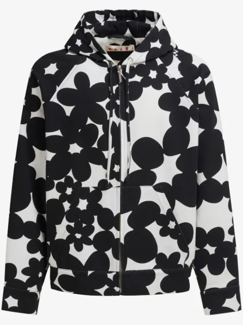 Marni floral-print cotton hoodie
