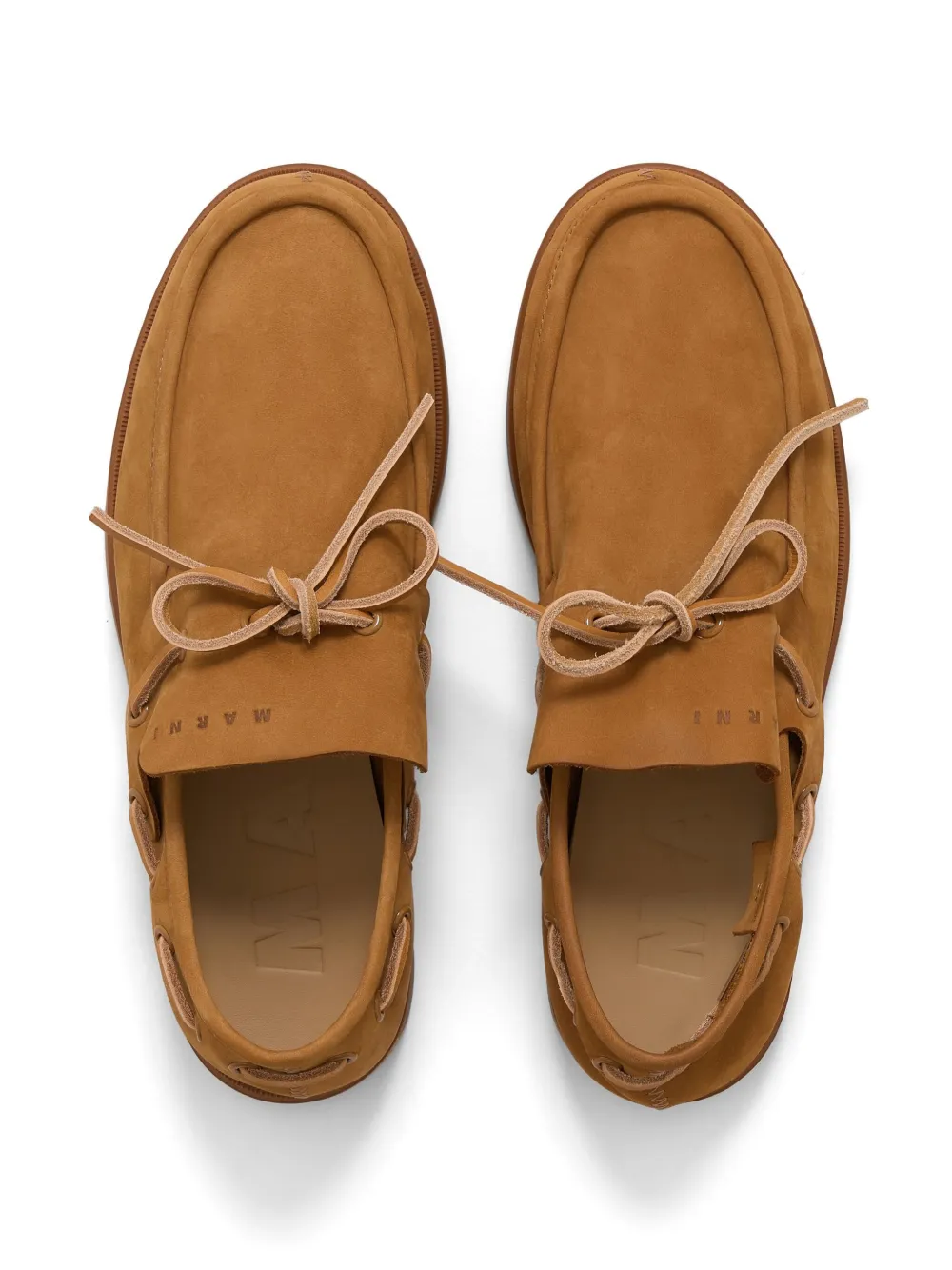Shop Marni Suede Lace-up Shoes In Brown