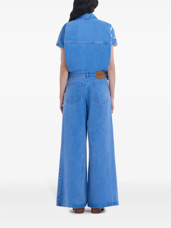 Marni Embroidered straight-leg Jeans | Blue | FARFETCH