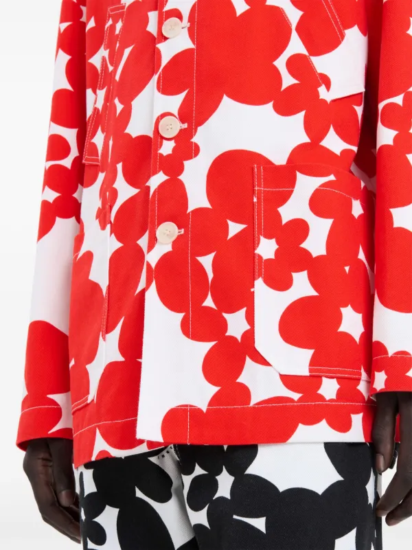 Marni floral-print Cotton Jacket | Red | FARFETCH