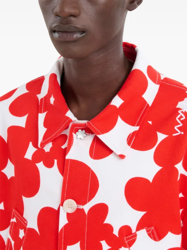 MARNI / ブルゾン/12/ポリエステル/RED/花柄/M001YY_M00DK/薔薇柄/2019_1 Marni floral-print Cotton Jacket | Red | FARFETCH